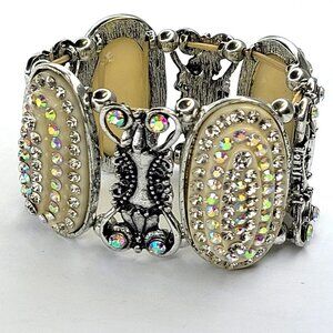 White Crystal Casual Stretch Bracelet